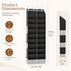 Criusia Over the Door Shoe Organizer, 20-30 Pairs Heavy-Duty Hanging Shoe Storage with Large Pockets, 10-Tier Door Shoe Rack with 4 Hooks for Sneakers Sandals Heels Boots (Black) - Image 3