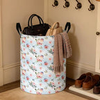 NTAOHAMPER Laundry Hamper,Laundry Basket,Baby Nursery Hamper,Waterproof Storage Bin,Clothes Organizer Basket,Room Decor(Blue Retro Flower） - Image 2