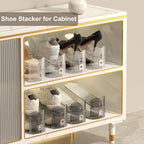CiBiZi Adjustable Shoe Slots Organizers Clear Shoe Space Saver Shoe Stacker Shoe Rack Holder Oraganizers for Closet Cabinet Storage Grey 20Pack - Image 5