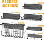 6 Pack Magnetic Shelves for Washing Machine, Magnetic Spice Rack Organizer for Refrigerator, Magnetic Shelf with Hanger Organizer, Metal Magnetic Basket, Laundry Organization and Storage, Black - Image 2