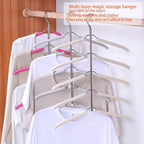 Blouse Tree Hangers Multi-Layer Clothes Hangers 3 Pack 5 in 1 Non Slip Space Saving Closet Organizer Stainless Steel Shirt Hanger Coats Hanger（Black） - Image 3
