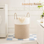 Artfeel Laundry Basket,Woven Cotton Rope Laundry Hamper,80L for Decorative Storage of Dirty Clothes,Toys and Blankets in Bathroom,Baby Room and Living Room - Image 2