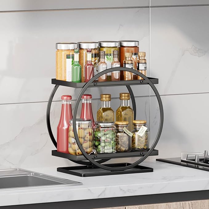 Bathroom Counter Organizer, 2-Tier Black Perfume Organizer Dresser - Image 7