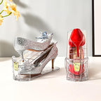 Shoe Slots Organizer,Elephant Shoe Rack Stable and Thick,Clear Shoe Stacker with 3 Adjustable Level for Sneakers Display (Transparent - Golden, 15Pack) - Image 2