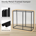 STORAGE MANIAC Triple Laundry Hamper with Lid, Metal Frame Laundry Baskets - Image 5