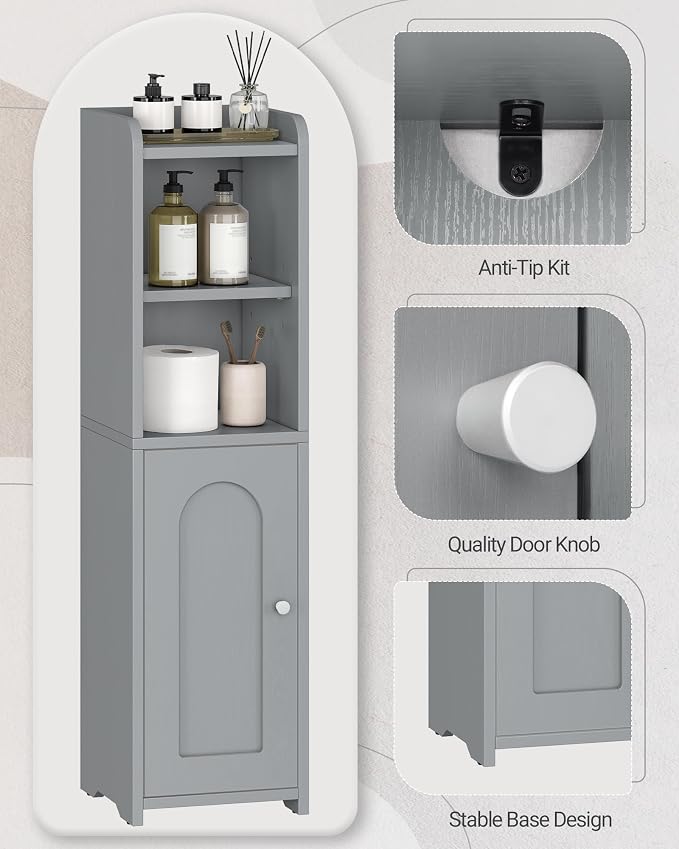 Hzuaneri Bathroom Storage Cabinet, Narrow Toilet Paper Cabinets with Doors - Image 6