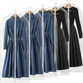 55" All Clear Garment Bags for Hanging Clothes, 5 Packs Dress Bags for Gowns, Plastic Waterproof Garment Covers with Zipper for Long Coats, Dresses, Trench (Set of 5) by Perber