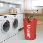 DOKEHOM 90L Large Laundry Basket Bag, Collapsible Tall Hamper, Red - Image 7