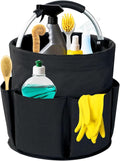 Cleaning Caddy with Handle, 17L Foldable Cleaning Supplies Organizer, Portable Storage Basket, Cleaning Supply Caddy, Multifunctional Cleaning Bucket Bag for Garden, Home, Kitchen (Black) by Unknown