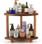 Corner Bathroom Counter Organizer, 2-Tier Bathroom Organizers and Storage, Wooden Vanity Perfume Organizer Makeup Countertop Shelf for Kitchen Dresser by Unknown