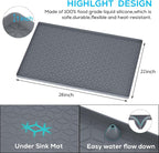 Under Sink Mat, 28"x22" Under Sink Mats for Kitchen, Silicone Waterproof Under Sink Liner, Sink Cabinet Organizer Tray with Drain Hole - Image 2
