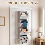 Hanging Closet Organizer 4 Shelf Collapsible Storage Grey Storage Bins - Image 6