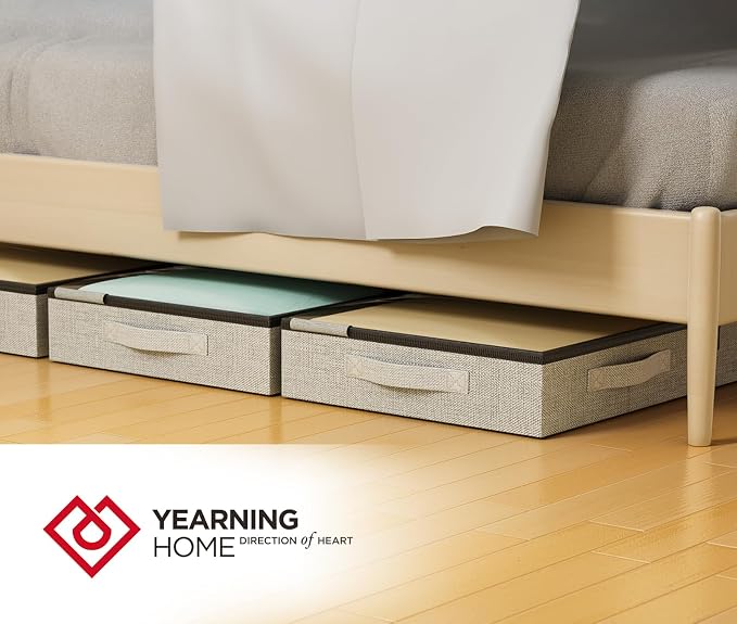 4.5 Inches Under Bed Storage Containers with Sturdy Sidewalls/Bottom and Reinforced Handles，Low Profile Underbed Storage for Clothes,Shoes,Pillows and Blankets with Zips and Clear Windows,2 Pack - Image 7