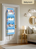 Yecaye 5 Tier Over the Door Organizer, Swing-proof Door Organizer Hanging with Clear PVC Windows, Behind the Door Storage for Bedroom Nursery Closet Laundry Pantry Bathroom, Blue - Image 6