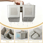 Portable Shower Caddy Basket Plastic Caddy Organizer with Handle Grey - Image 2