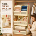 Hanging Closet Clothes Organizers and Storage Detachable 3 Tier Wider - Image 4