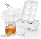 Large Ice Cube Tray for Freezer - 2 Pack Stackable Round Ice Cube Molds Set, Easy to Fill & Release with Storage Bin and Tongs for Kitchen, Party, Cocktail & Coffee, Gifts for Whiskey Lover (1.93In) by Unknown