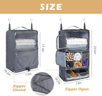 Surblue Hanging Shelves Travel Storage Bag Compression Packing Cube for Suitcase Collapsible with Extension Layer Large Capacity, Grey,XL - Image 5