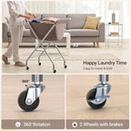 ELYKEN Laundry Basket with Wheels, Collapsible Laundry Hamper, Camel Brown - Image 7