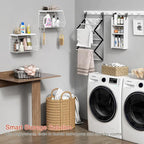 Goozii Wall Mount Bathroom Storage Basket, Fruit Produce and Vegetable Baskets for Kitchen Counter, Hanging Wire Storage Basket for Laundry Room Bedroom Closet Pantry Boys Girls Room (White) - Image 5