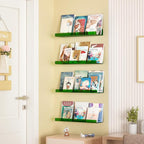 upsimples 4 Pcs 15" Acrylic Shelves for Wall Decor and Display, Green - Image 4