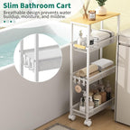 4-Tier Slim Utility Rolling Laundry Cart with Wheels, Easy to Assemble - Image 6