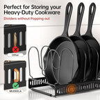 MUDEELA Expandable Pot Pan Lid Organizers inside Cabinet, 12 Divider-Black - Image 3
