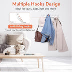 Optish Coat Rack Wall Mount, Coat Hook Wall Mount, Wall Hooks for Hanging, Hat Rack for Walls, Coats Hanger with 12 Hook, Towel Hooks for Bathrooms (2 Pack, White) - Image 5