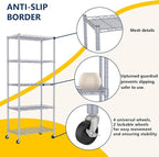 REGILLER 5-Wire Shelving Metal Storage Rack Adjustable Shelves,Standing Storage Shelf Units for Laundry Bathroom Kitchen Pantry Closet(Silver,11.8" D x 21.2" W x 55" H,With Wheels) - Image 3