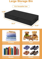 punemi 4.5 in Tall Low Profile Under Bed Storage Containers, 2 Pack, Black - Image 4