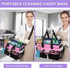 ALSLEA Cleaning Caddy Bag Heavy-Duty Organizer Tote for Housekeepers, Janitors & Home Cleaning Supplies with Adjustable Shoulder Strap & Multiple Pockets (Pink) - Image 5