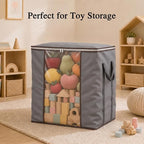 Comforter Storage Bags 120L for Blanket Clothes Bedding Sheet 2 Pack Grey - Image 4