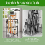 Garage Storage Rack, 70-Hole Multi-Scene Tool Organizer with Adjustable Feet & T-Handle Hooks, Indoor & Outdoor Tool Storage Holder for Broom, Mop, Shovel, No-Tool Assembly, Black - Image 4