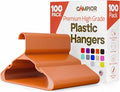 Plastic Clothes Hangers – Heavy Duty Hanger Set, for Organizing Clothes, Dresses, and Coat, Holds Up to 5 lbs, Space-Saving Hangers with Non-Slip Shoulder Grooves, Pack of 100, Orange by Campior