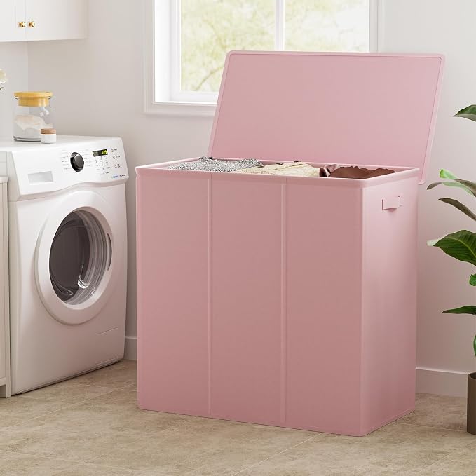 WOWLIVE 180L Laundry Hamper 3 Section, Large Laundry Basket with Lid - Image 3