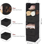 GRANNY SAYS Hanging Closet Organizer, 5 Drawers, 6 Shelves, 4 Pockets | Hanging Closet Organizer with 5 Different Drawer Designs, 6 Shelves & Reinforced Structure for Organized Small Spaces, Black - Image 3