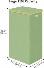 IEGrow Laundry Hamper with Lid,110L Laundry Basket with Mesh Bags,Green - Image 2
