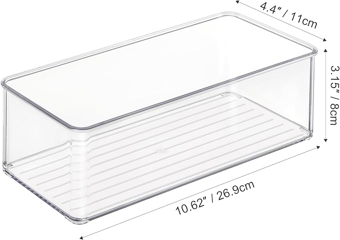 Heyuzb 4 PACK Freezer Organizer Bins Clear Stackable Storage Bins for Fridge Organization and Storage - Image 3