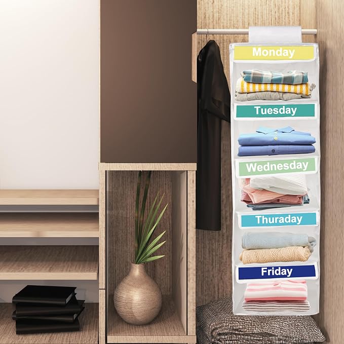Weekly Clothes Organizer for Kids, Days of The Week Clothes Organizer - Image 2