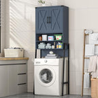 Vabches Metal Frame Over The Toilet Storage Cabinet, Blue - Image 7