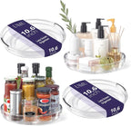 LAMU 4 Pack 10.6in Lazy Susan Organizer, Clear Lazy Susan Turntable for Cabinet, Refrigerator, Table Top, Kitchen, Bathroom, Pantry Organizers and Storage by YourHome-OrganizationHelper