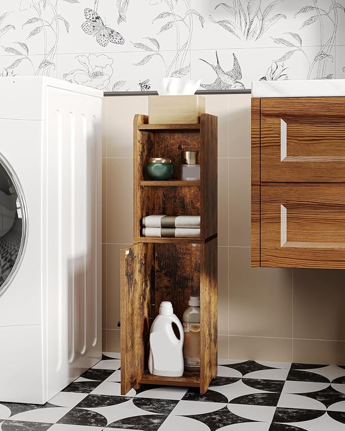 Hzuaneri Bathroom Storage Cabinet, Narrow Toilet Paper Cabinets with Doors - Image 6