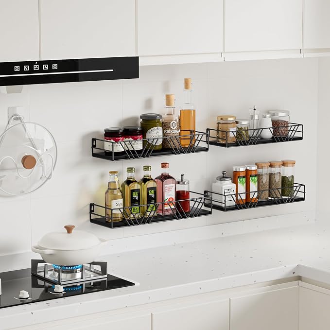 Amaoot Floating Shelves for Wall Set of 4, Wall Shelf Wood Floating Shelf - Image 5