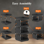 Lifewit 4 Tier Plastic Stackable Storage Baskets for Clothes 1 Pack, Black - Image 5