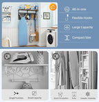 Ironing Board Hanger Wall Mount, Large Storage Iron and Ironing Board Holder, Laundry Room Storage Shelves with Ironing Board Broom Mop Holder, Laundry Accessories Organization and Storage Organizer - Image 6