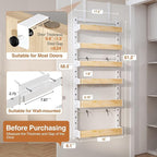 6-Tier Over The Door Pantry Organizer, Heavy-Duty Metal Wall Mount or Hanging Spice Rack, behind the door storage Shelves with Adjustable Basket, Back of Door Organizer for Kitchen Cabinet and Closet - Image 2