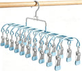 Pants Hangers with 20 Clips, Space Saving Hanging Closet Organizer (Blue) by VSVstoage