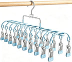 Pants Hangers with 20 Clips, Space Saving Hanging Closet Organizer (Blue) by VSVstoage