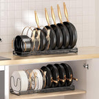 MUDEELA Expandable Pot Pan Lid Organizers inside Cabinet, 10 Divider-Black - Image 7