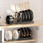 MUDEELA Expandable Pot Pan Lid Organizers inside Cabinet, 10 Divider 2-Pack - Image 8